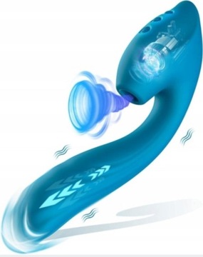 QUZAR wibrator sex zabawka 3w1 niebieski erotyka 