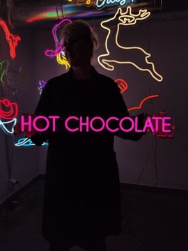Neon LED napis na ścianę.Hot chocolate