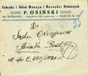 1930 - Włodawa - polecony 