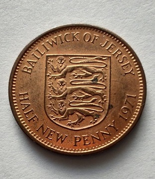 JERSEY 1/2 New Pence 1971 okołoMENNICZA 