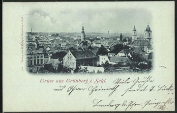 ZIELONA GÓRA Gruss aus Grunberg panorama nocą 1899