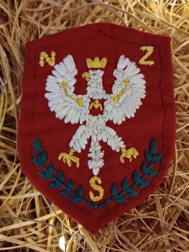 Ręcznie haftowany emblemat z orłem białym NSZ