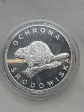 Moneta 100 zł 1978 r Bóbr ochrona środowis srebro 