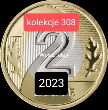 2 złote 2023 mennicze z woreczka