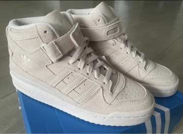 Sneakersy nowe róż Adidas Forum Mid wysokie