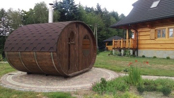 Sauna ogrodowa bania beczka fińska  Owal