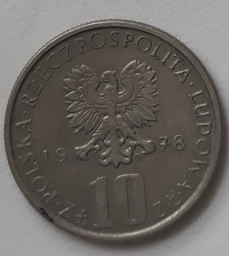 Polska 10 złotych, 1978 Bolesław Prus