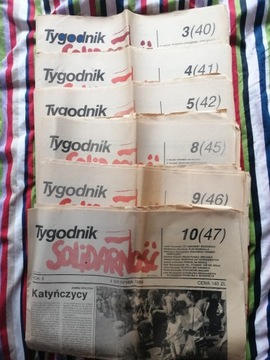 Tygodnik Solidarność z 1989 roku 6 numerów