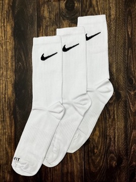 Skarpety Nike DriFit długie białe męskie