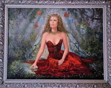 VITUS obraz olejny Królowa Aine DUŻY 60x80 