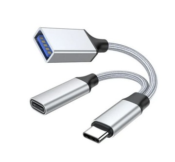 ROZDZIELACZ HUB OTG USB-C -> USB-C + USB 3.0 