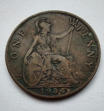 ANGLIA 1 Pence 1934 ŁADNA