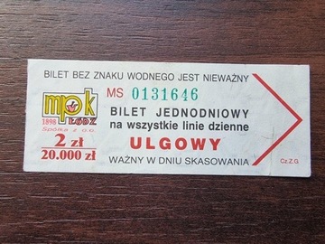 bilet Łódź MPK  