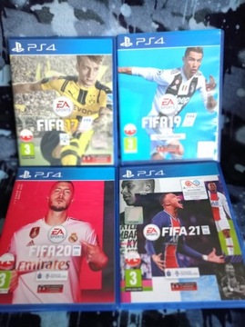 PS4 Fifa 17 , 19 , 20 , 21 Polska wer komplet 4szt