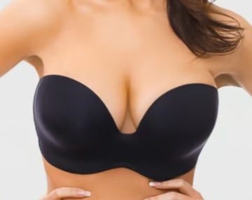 65F czarny gładki samonośny strapless wonderbra