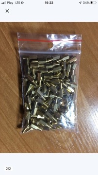 100x Tulejka dystansowa dystans 8mm gwint 6mm m3 