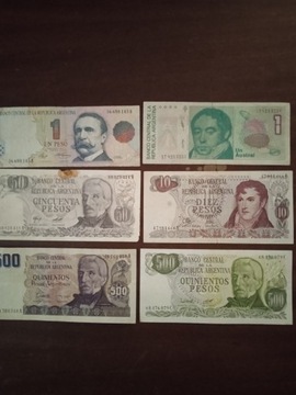 Argentyna zestaw banknotów 