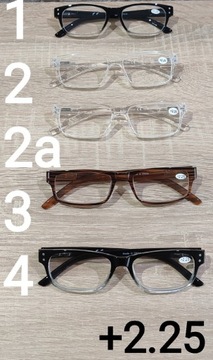 Solidne okulary korekcyjne plusy +2.25 z etui 