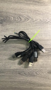 Krotkie kable z wtyczka USB 7 sztuk