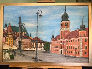 Obraz olejny  ręcznie malowany  pl. zamkowy 40X60