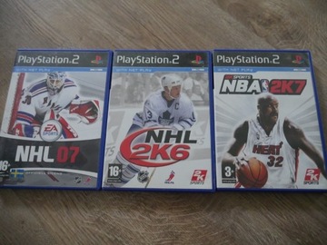 ps2 NHL 07 2K6 NBA 2K7