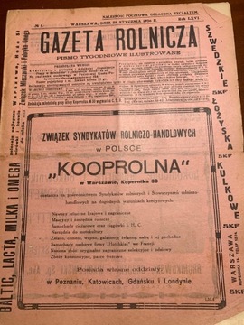 Gazeta Rolnicza  No 5.  1926 r