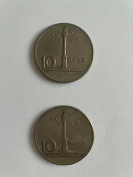 2 szt. 10 złotych - KOLUMNA ZYGMUNTA - 1965 