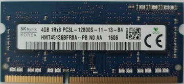 Pamięć Hynix DDR3 SO-DIMM; 1x4GB; 1600 MHz