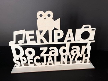 NAPIS DREWNIANY EKIPA DO ZADAŃ SPECJALNYCH WESELE