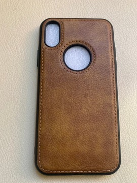 Skórzane ETUI case iPhone X  XS  eko skóra Brązowe