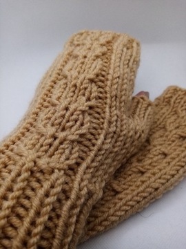 Mitenki rękawiczki bez palców handmade ocieplacze