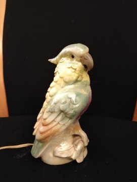 Lampka porcelanowa papuga 
