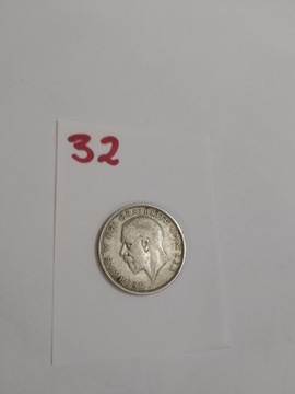 Moneta, Wielka Brytania, 1 florin, 1929, srebro