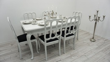 Stylowy stół + 6 krzeseł Ludwik po renowacji :)