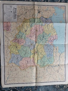 Mapa administracyjna Polski Polska 1968