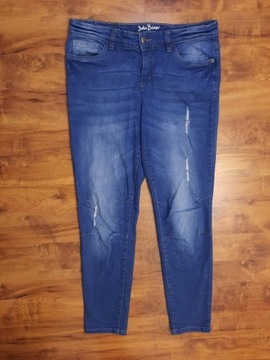 Spodnie jeansowe skinny z rozdarciami elastyczne jeansy John Baner 40 L