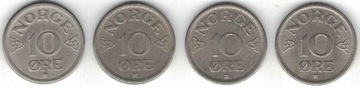 Norwegia 10 ore 1952 - 1955 15 mm na sztuki