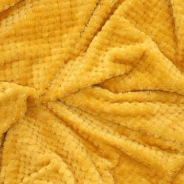 Narzuta kapa na łóżko musztardowa, żółta 220x240 