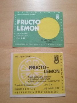 Etykiety Fructo lemon GS SCh Zgorzelec 