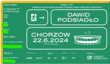 Dawid Podsiadło - Chorzów - Trybuna 2x obok siebie