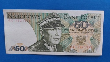 Banknot 50 zł z 1988r, Seria GC