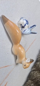 Figurka porcelanowa ruda wiewiórka Łomonosow S6