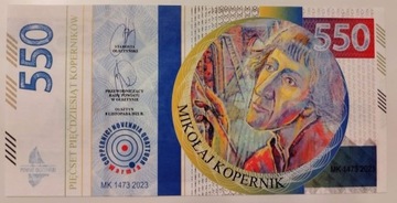 550 Koperników 2023 - banknot pamiątkowy bon