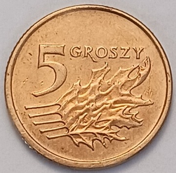 5 gr groszy 2000 r. b. ładna