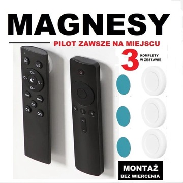 uchwyt magnetyczny do pilotów ZESTAW - 3 sztuki 