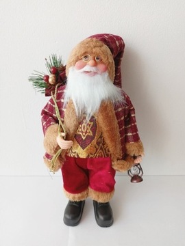 Figurka świętego Mikołaja z lampionem 30 cm 