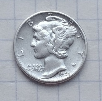 (3188) USA 10 centów 1944 b/z srebro 