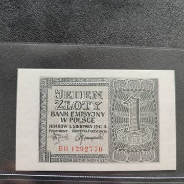 1 zł 1941 r. BB stan UNC ,