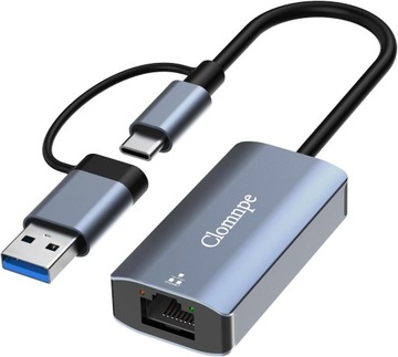 Adapter USB-C/USB na Ethernet Clomnpe