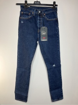 Nowe granatowe spodnie jeansowe Levisy 501 skinny